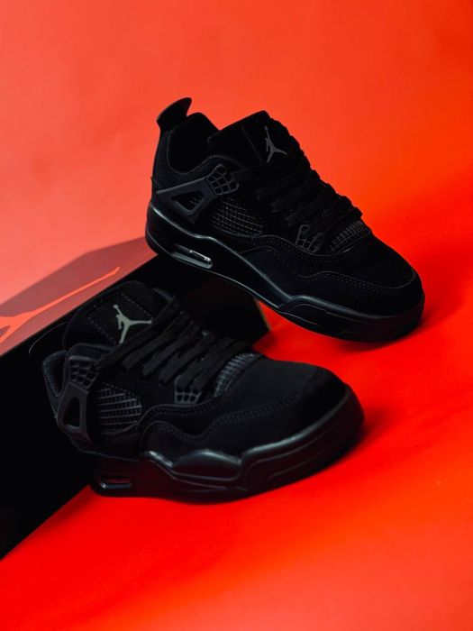 Nike Air Retro Jordan 4 cat premium black набуковые кроссовки Джордан