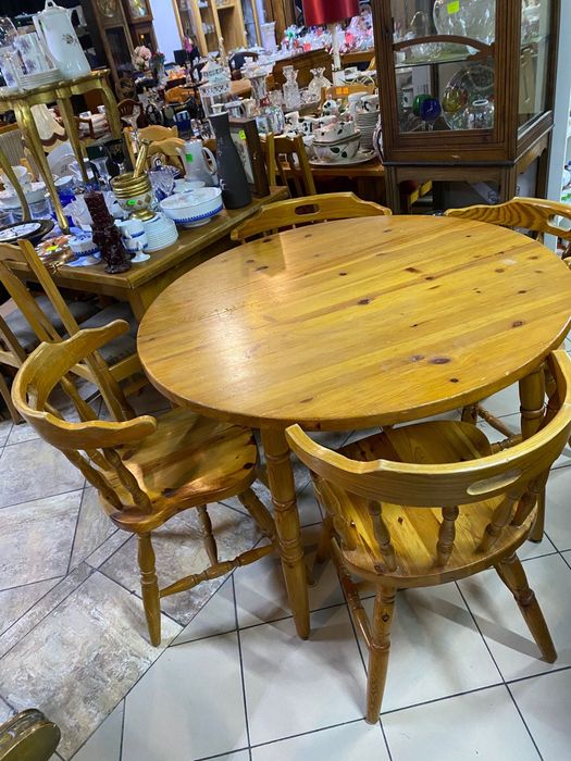 Stół drewniany sosnowy + 4 krzesla / mocne solidne– DOWÓZ DO DOMU