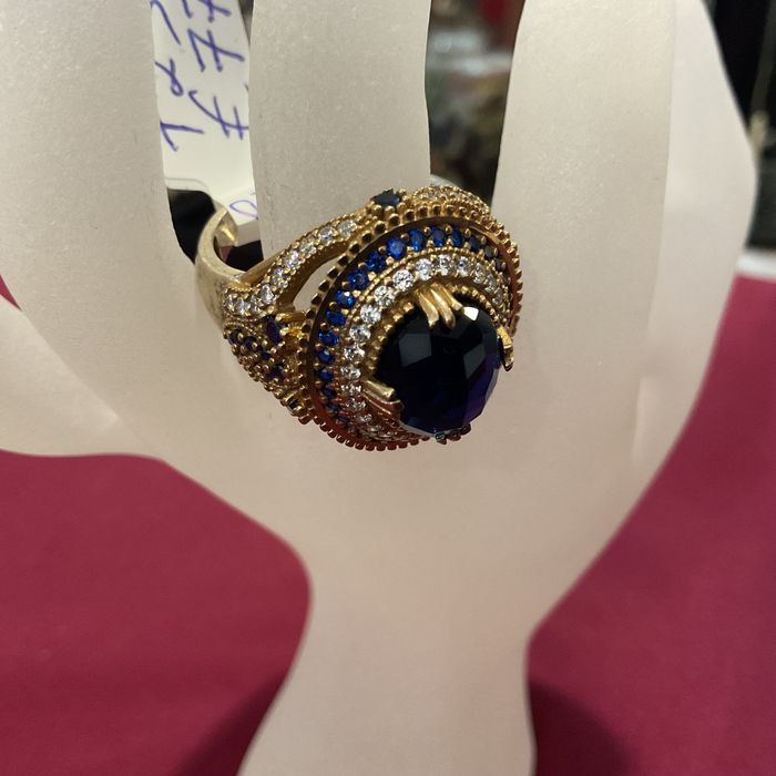 Anel em prata com banho de ouros medi,23 mm