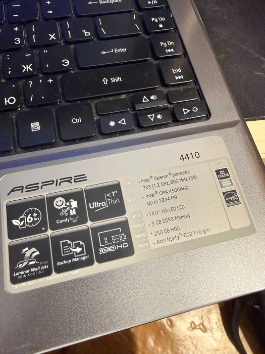Windows Ноутбук Acer Aspire 4410 14 дюймів 3Gb ram 250gb hdd