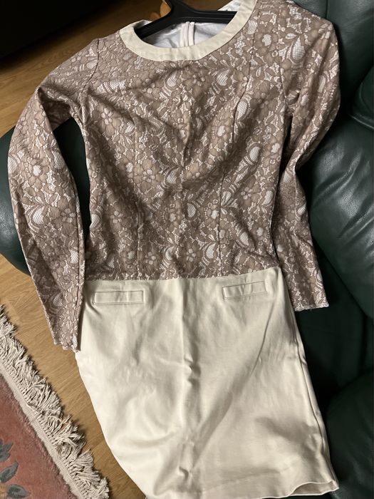 Сукня оригінальна комбінована трикотаж/мереживо