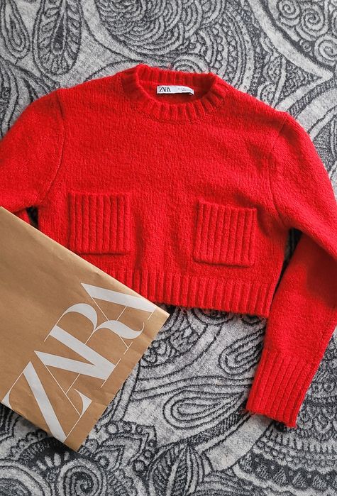 Sweter Zara S czerwony