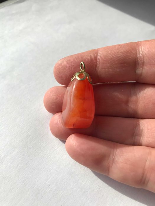 Wisiorek karneol naturalny zawieszka KAMIEŃ ODWAGI minerał