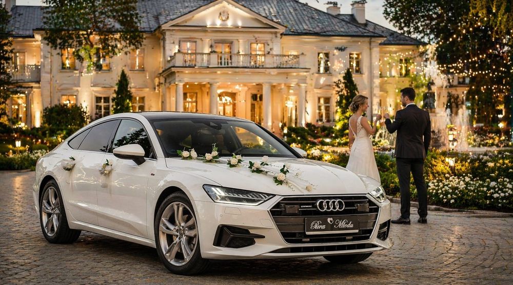 Promocja!  Audi A7 s line sportback biały auto do ślubu samochód