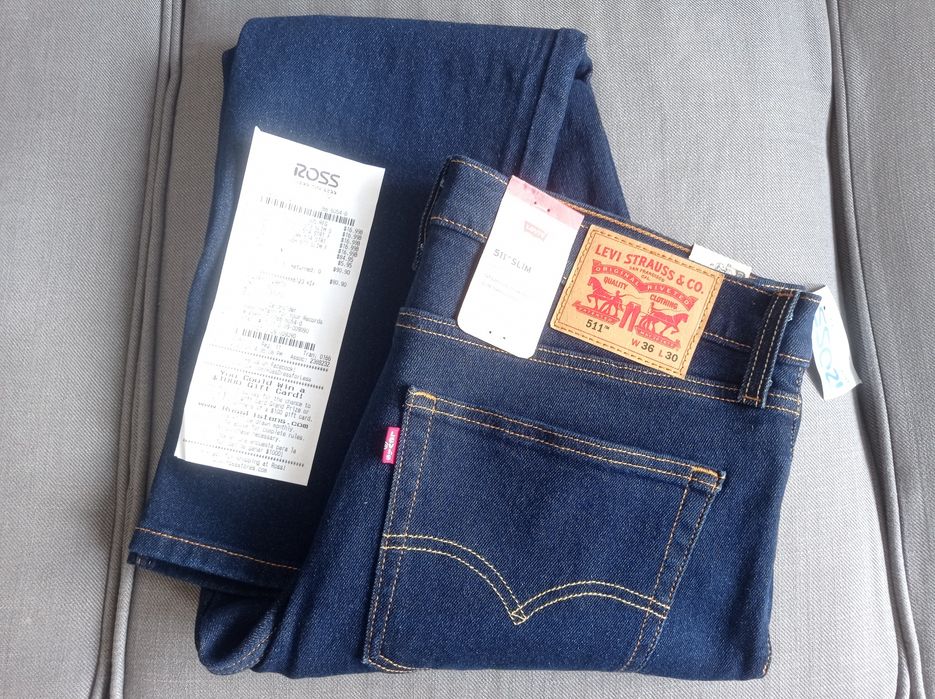Oryginalne spodnie jeansowe Levis 511 Slim Stretch 36/30 TANIO