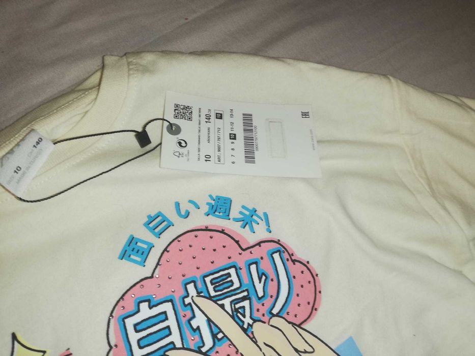 Zara Redes Sociais selfies RHINESTONE Anime SWEAT Shirt - NOVA
