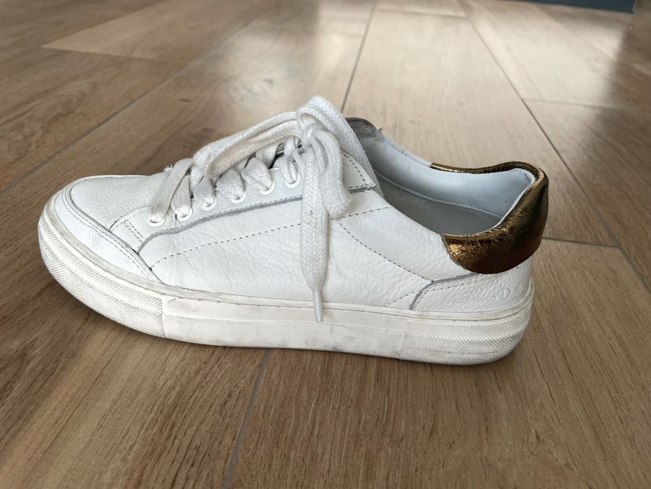 sneakers adidasy trampki białe old money 37 38 skórzane