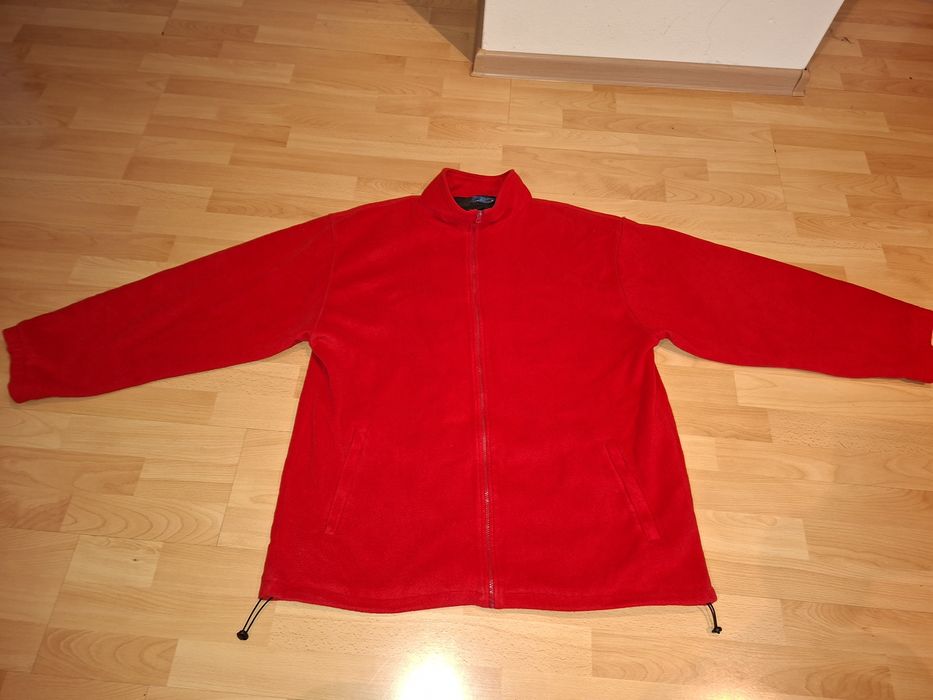 Polar męski duży solidny 3xl 4xl bluza polarowa czerwona