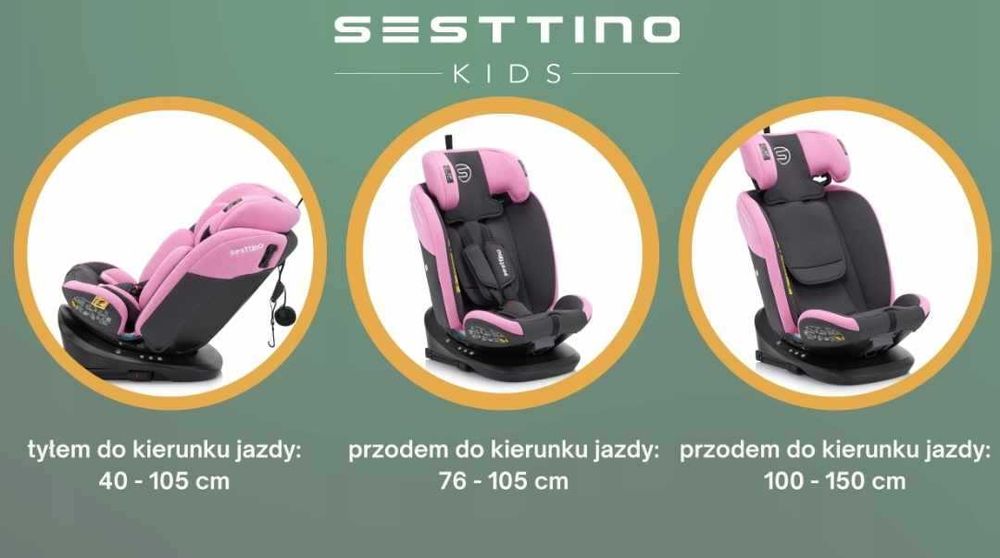 Fotelik Samochodowy I-Size 40-150cm Sesttino Oktagon Pro 0-36kg ISOFIX