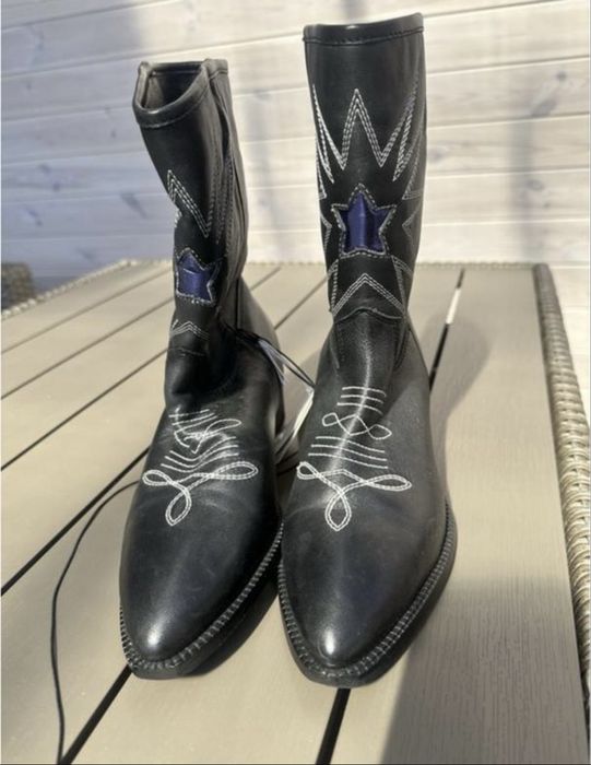Казаки сапоги ковбойки черевики 38 шкіра