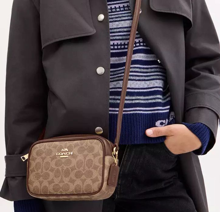 Оригінал Сумка Coach Mini Jamie Crossbody Camera bag  канва