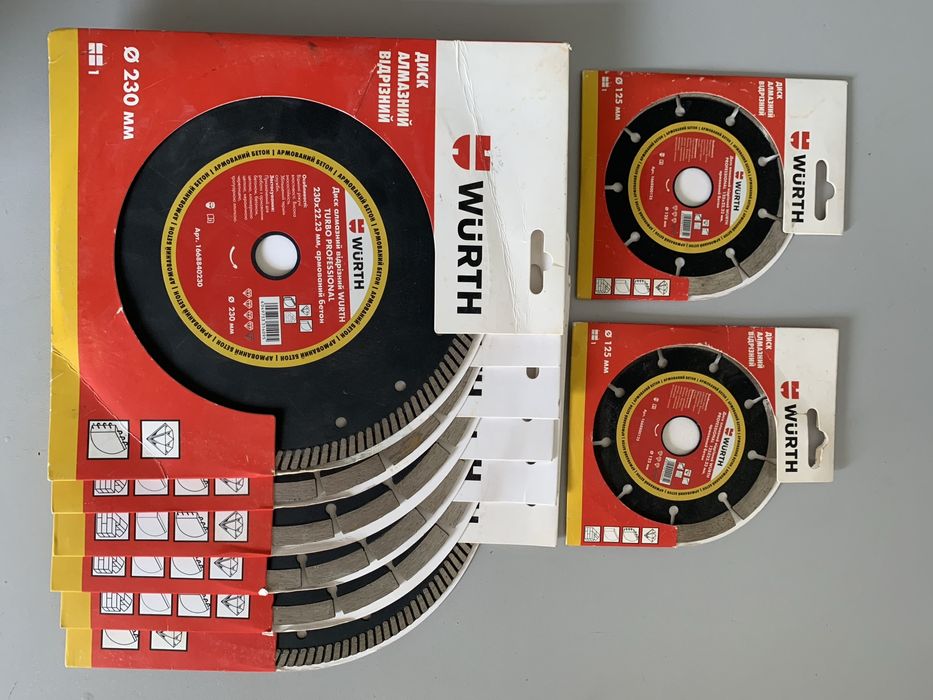 Алзмазний відрізний круг по армованому бетону WURTH 230