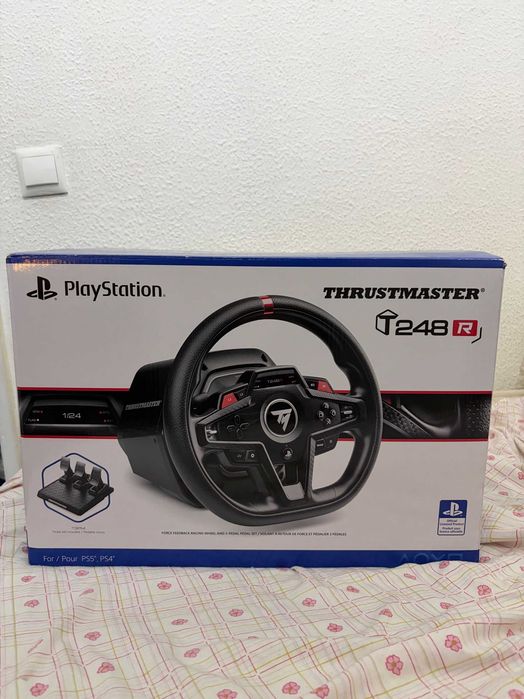 Volante Thrustmaster T248R + Pedais T3PM – PS5 / PS4 / PC
