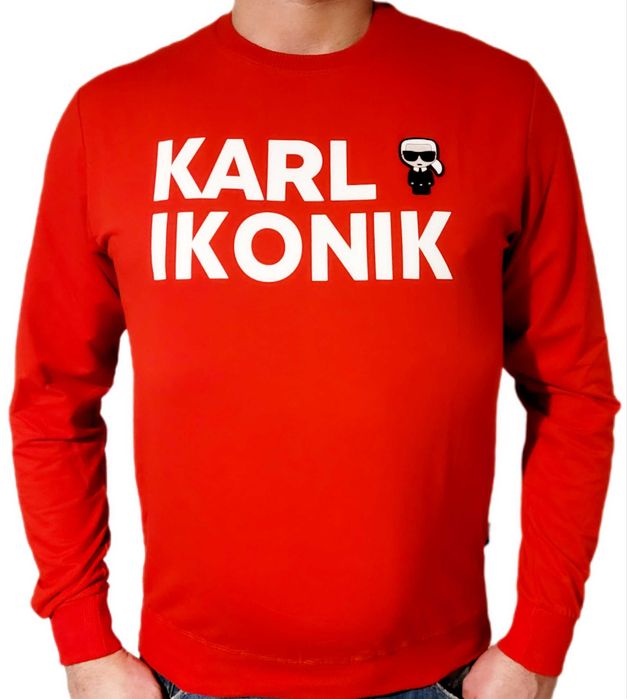 Bluza męska Karl Lagerfeld czerwona model Ikonik