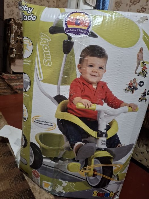 Триколісний  велосипед дитячий Smoby Toys металевий
