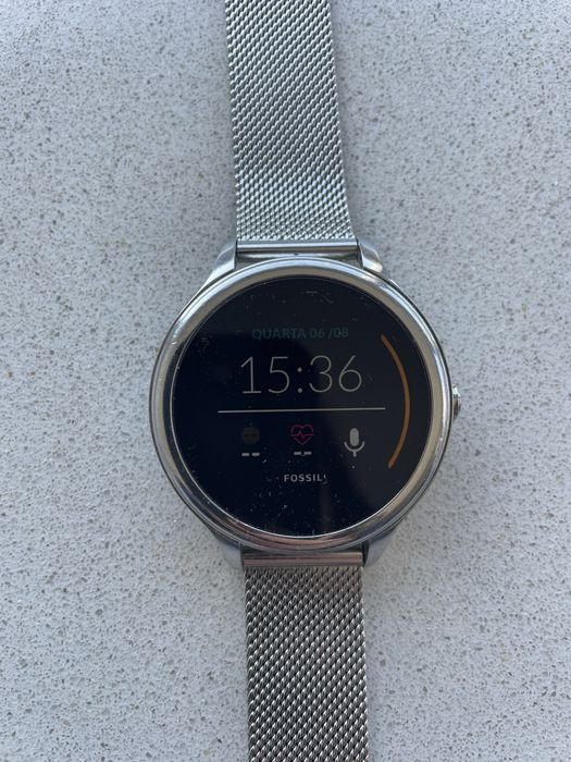 Fossil Gen 5E Aço Polido Prateado