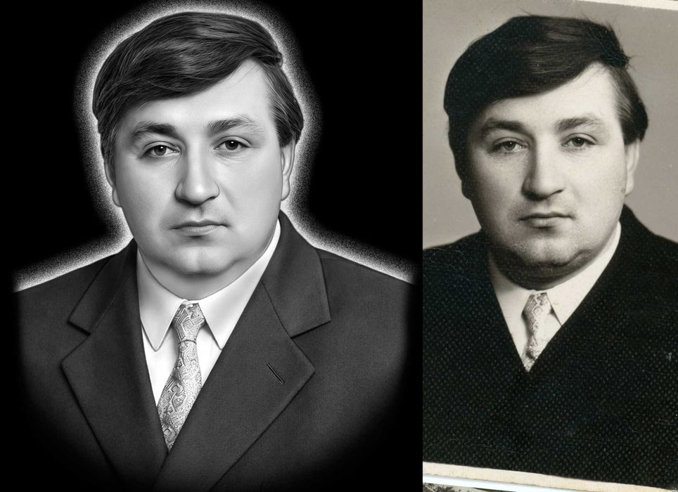 Ретуш фото на памятник Ретуш фото на скло в кольорі