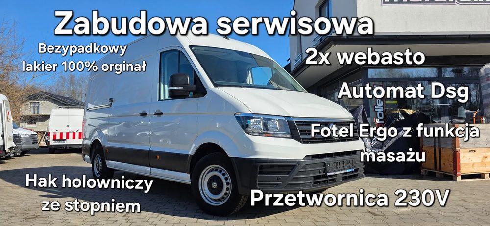 Volkswagen Crafter L3H3 Automat Dsg 140KM  Bezwypadkowy! Serwisowany w ASO!Zabudowa Serwisowa!FOTEL ERGO!