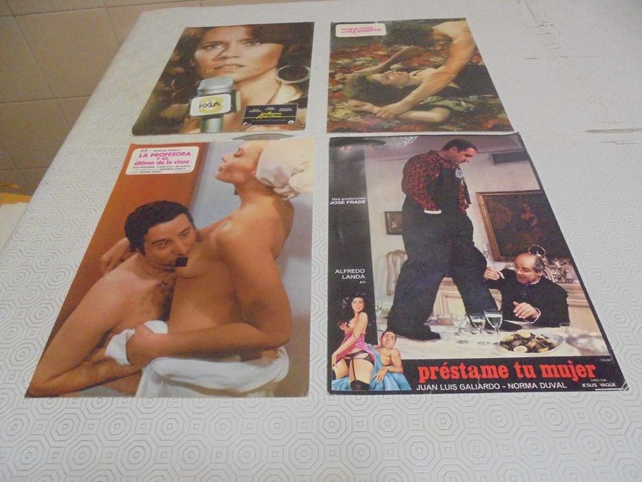 Cartazes de cinema em cartolina (23,5X33,5 cm) dos anos 70 e 80