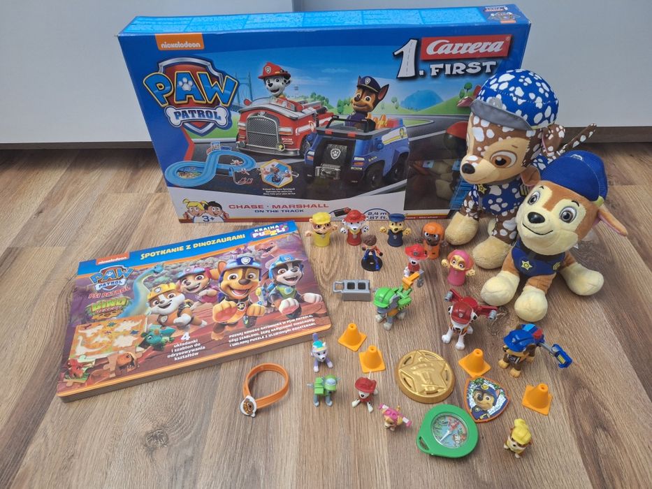 Zestaw zabawek Psi Patrol,maskotki,figurki,puzzle,tor carrera