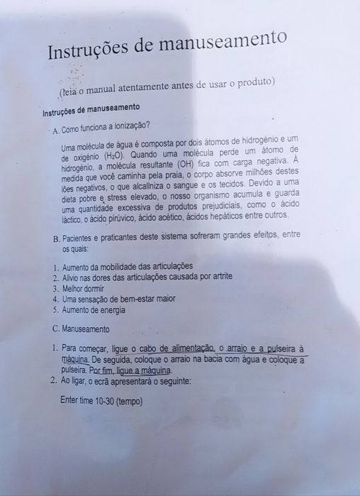 Máquina iónica para os pés