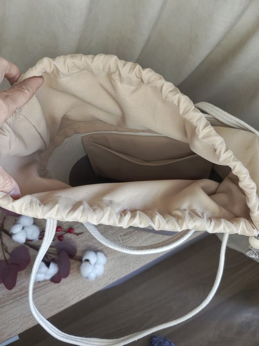 Сумка шопер зі шнура ручної роботи