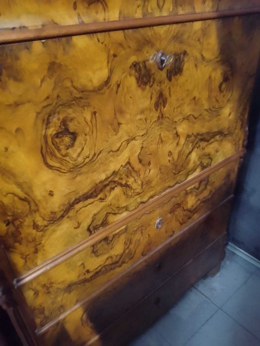 Sekretera biedermeier orzech włoski