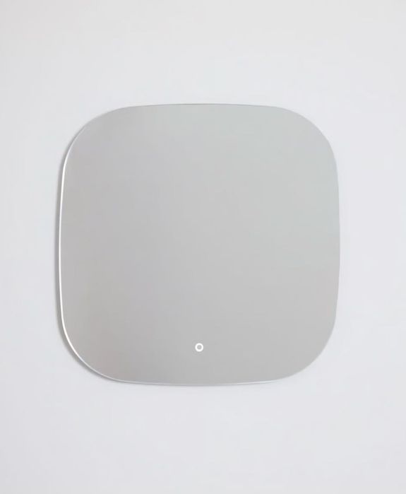 Kwadratowe lustro łazienkowe z oświetleniem LED i powłoką (75x75)