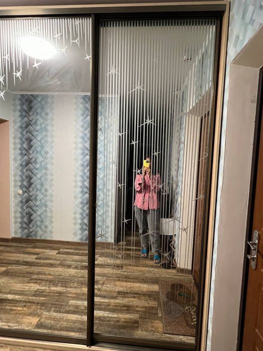 Стеклянные двери, дзеркальні двері