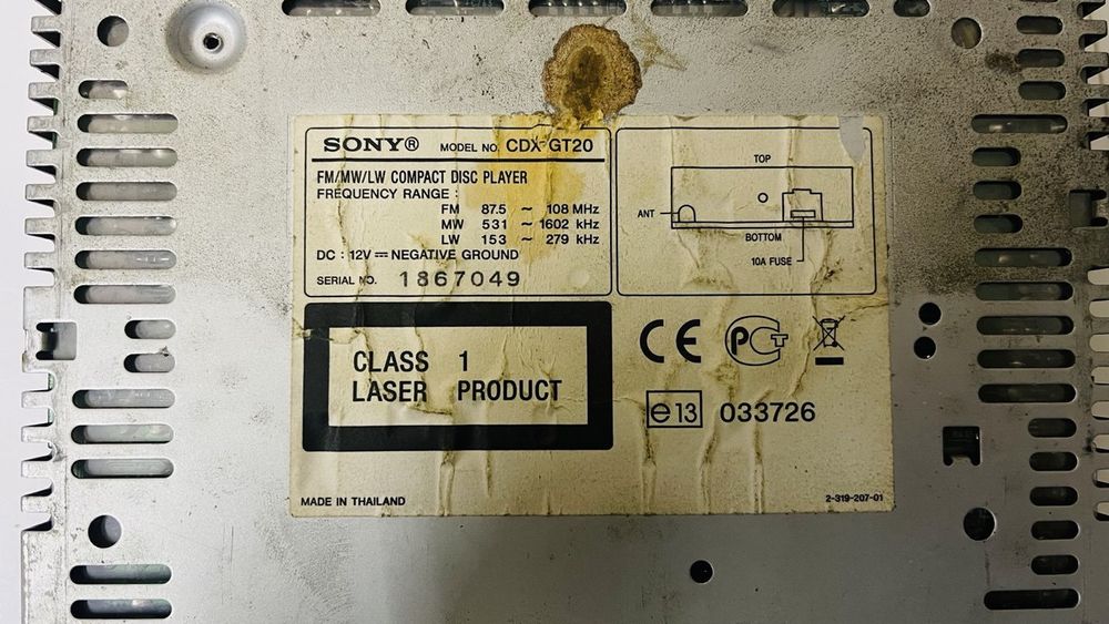 автомагнитола Sony cdx-gt 20