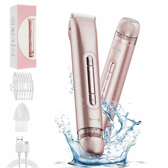 Trymer do ciała i bikini dla kobiet, różowa dwugłowicowa