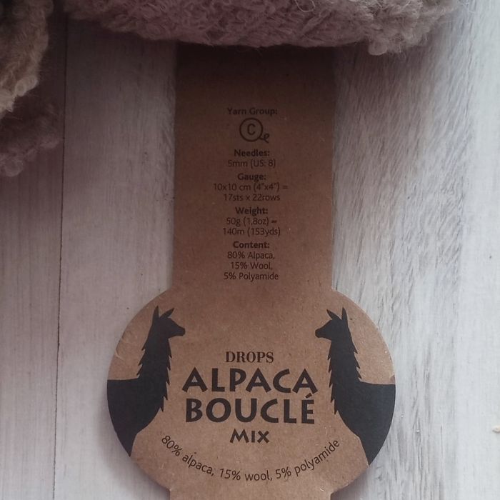 Włóczka boucle jasny beż