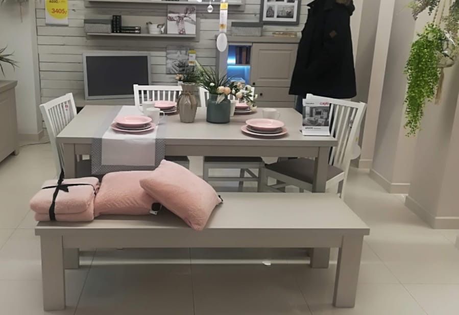 Stół do salonu plus ławka szary