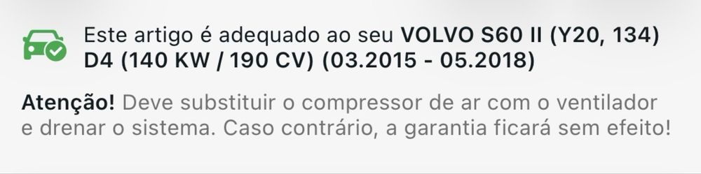 Compressor AC - *NOVO * Volvo S60 S80 S90 V40 V60 V70 V90 XC60