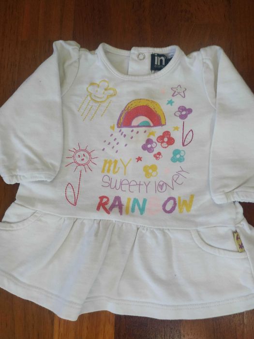 Zestaw 68-74 cm 6-9 m wiosna sukienka bluzka legginsy dziewczynka