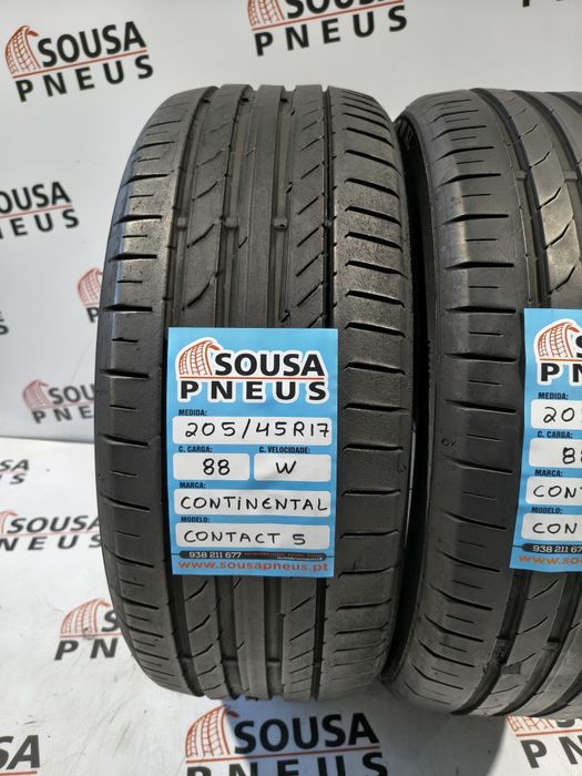2 pneus semi novos 205-45R17 Continental - Oferta dos Portes