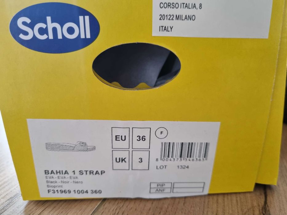 Klapki Scholl Bahia 1 Strap, czarne rozmiar 36 NOWE