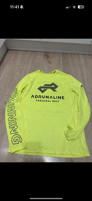 Koszulka sportowa m adrunaline żółta neon running do biegania męska