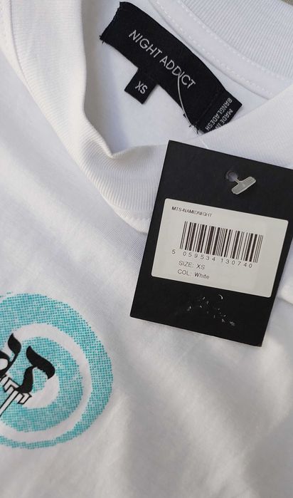 Bawełniana koszulka męska NIGHT ADDICT, R. XS oversize