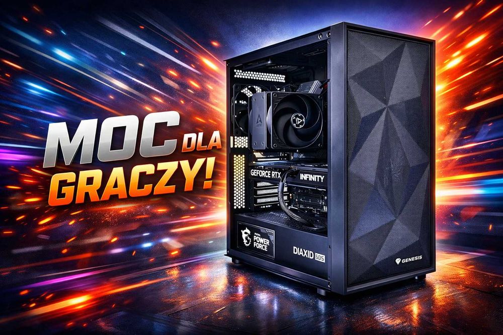 Komputer MadDog do gier GAMINGOWY dla gracza i5-14400F, RTX5070 12 GB, 32 GB DDR5, 1 TB SSD