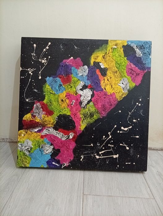 Tela pintada á mão 50 X 50