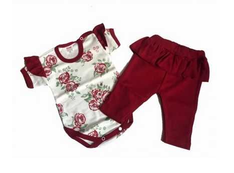 Komplet body+spodnie (Kolor: Bordowy; Rozmiar: 56)