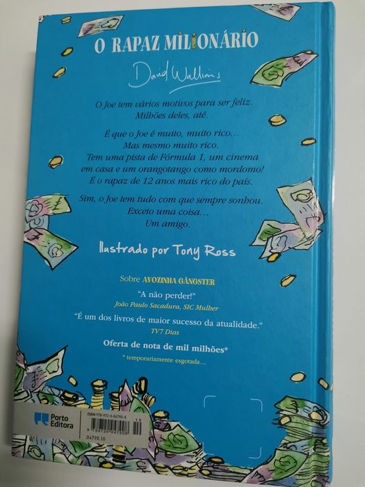 Livro juvenil "O rapaz milionário"