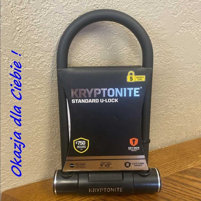 Mocne Zapięcie rowerowe Kryptonite U-lock NOWE Gwarancja 12.7 mm Hartowanej Stali Zabezpieczenie Standard Szekla 23cm Tanio