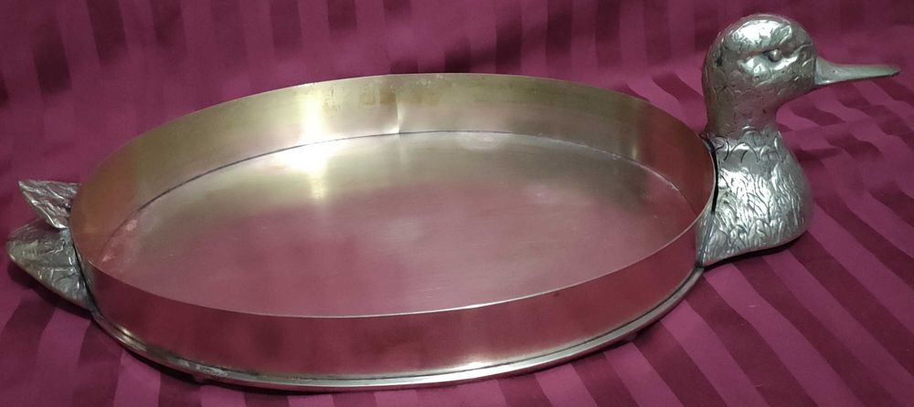 Antique Bronze Duck Serving Tray