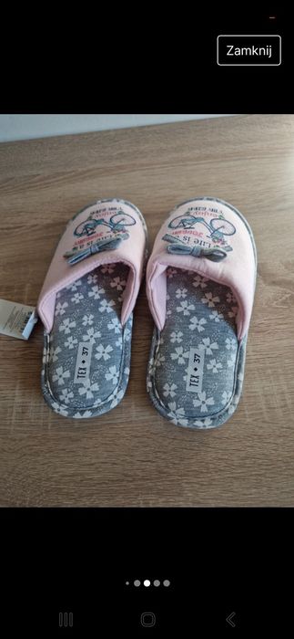 Kapcie damskie rozmiar 37 wygodne stylowe wesołe przytulne