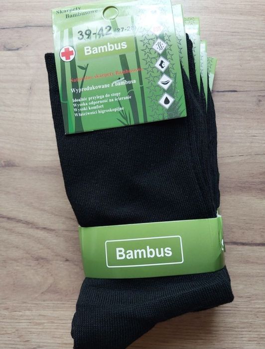 Skarpety męskie bambusowe czarne