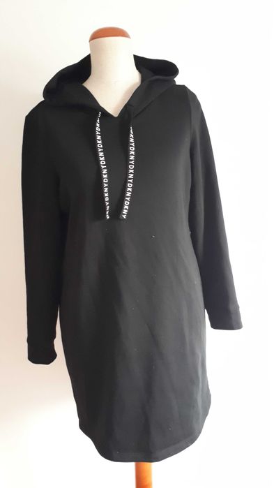 DKNY - czarna sukienka z kapturem roz.M
