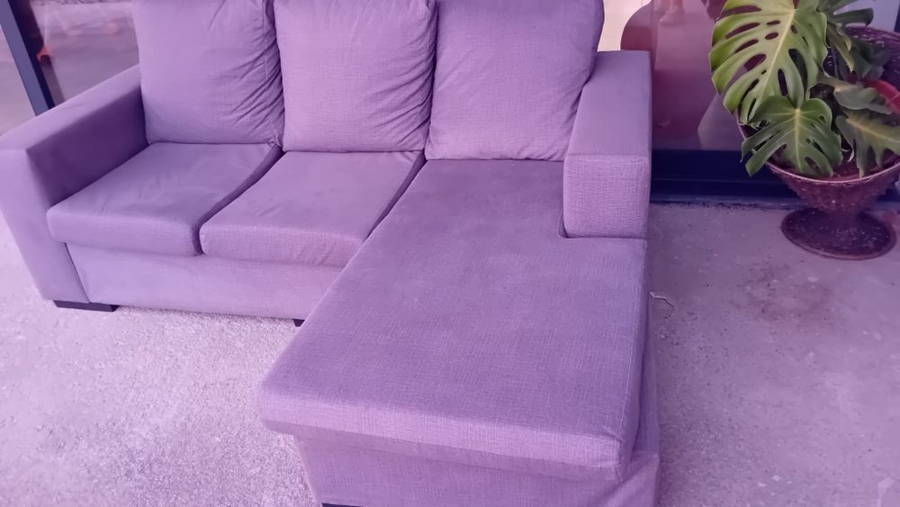 Sofá cheslong cor cinza