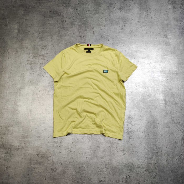 MĘSKA Koszulka Elegancka PREMIUM Letnia Limonka Żółta Tommy Hilfiger